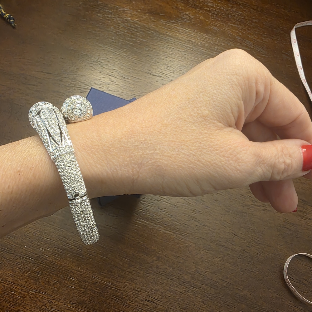 Source Unknown Silver Crystal Bracelet - image 3